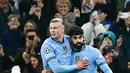 Gol pembuka Manchester City dibuka pada menit ke-19 lewat aksi Erling Haaland. (Paul ELLIS/AFP)