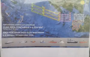 Pencarian Hari Keenam, 16 Kapal Dikerahkan Sisir 6.000 Mil Laut Persegi