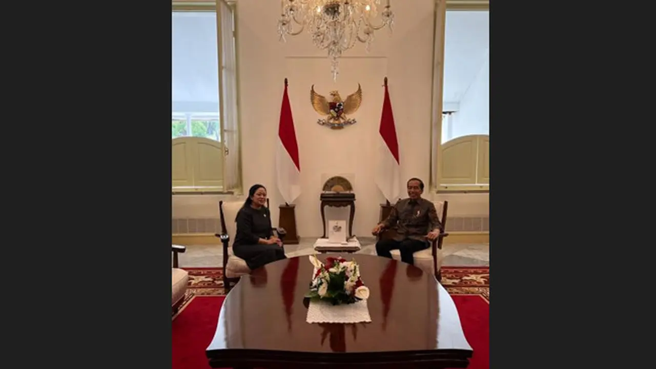 Ketua DPR RI Puan Maharani bertemu Presiden Jokowi di Istana Merdeka, Jumat (24/3/2023) siang. (Istimewa)