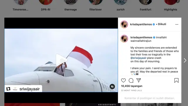Unggahan Krisdayanti. (Foto: Instagram @krisdayantilemos)