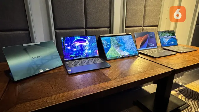 <p>Lini laptop Lenovo Copilot+ PC baru di Indonesia. (Liputan6.com/ Yuslianson)</p>