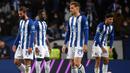 Tuan rumah FC Porto mendapatkan gol hiburan ketika laga memasuki menit 90+6 lewat tendangan penalti Sergio Oliveira. Mereka harus tertunduk 1-3 usai wasit meniup peluit panjang tanda berakhirnya pertandingan. (AFP/Miguel Riopa)