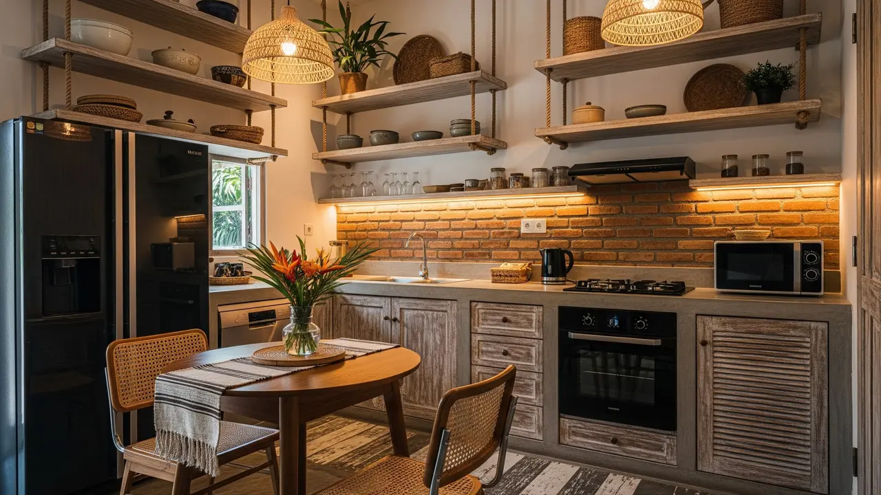 Desain Dapur Kecil tapi Rapi dengan Kitchen Set Gantung