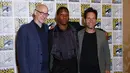 Sutradara Peyton Reed, Jonathan Majors dan Paul Rudd menghadiri Comic-Con International di San Diego, Sabtu (23/7/2022). (Foto oleh: Christy Radecic/Invision/AP)
