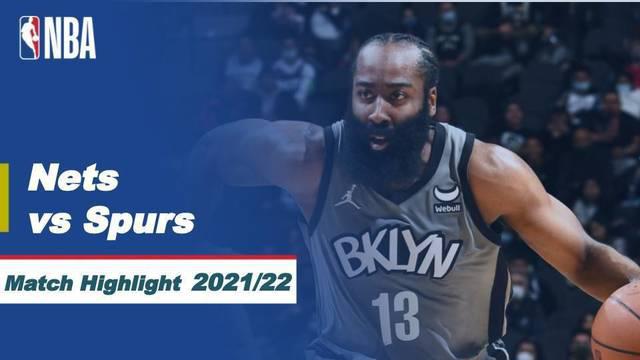 Berita video highlights NBA, pertandingan antara San Antonio Spurs melawan Brooklyn Nets pada lanjutan NBA 2021/2022, Sabtu(22/1/2022) pagi hari WIB di AT&T Center.