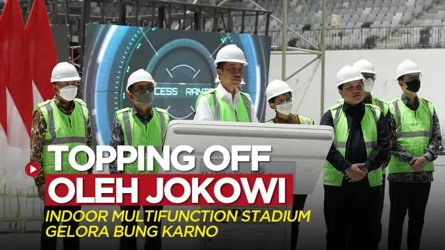 Berita video Presiden Jokowi (Joko Widodo) menghadiri seremoni Topping Off Indoor Multifunction Stadium Gelora Bung Karno (IMS GBK), sebuah stadion dengan kapasitas 16.253 kursi, Jumat (13/1/2023).