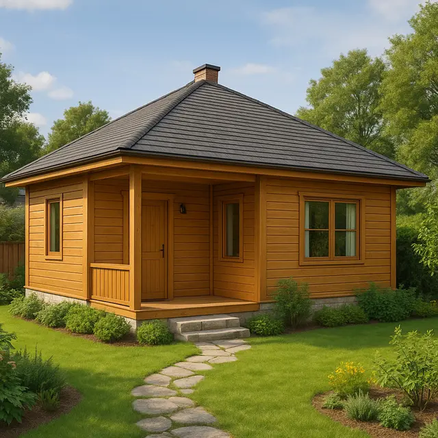 Desain Rumah Kayu 6x12 yang Asri