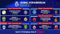 Jadwal dan Siaran Langsung BRI Liga 1 2024/2025 Matchweek 10 di Vidio