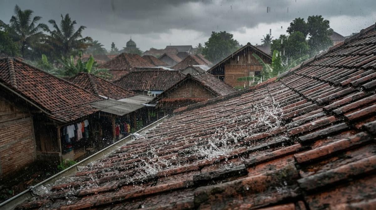 Terdengar Suara Tetesan Air saat Hujan