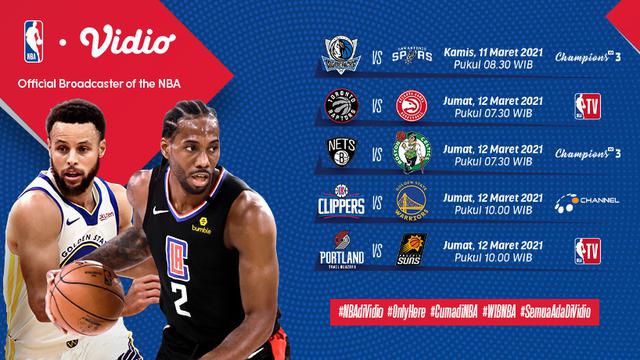 Jadwal NBA 2020/2021 pekan ke-12 di Vidio