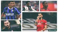 Kolase - Pemain: Samir Handanovic, Juan Cuadrado, Alexis Sánchez, Odion Ighalo, Bruno Fernandes (Bola.com/Adreanus Titus)