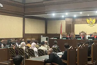 sidang vonis kasus pemerasan Sertifikat K3 Kemnaker. (Liputan6.com/Muhammad Radityo)