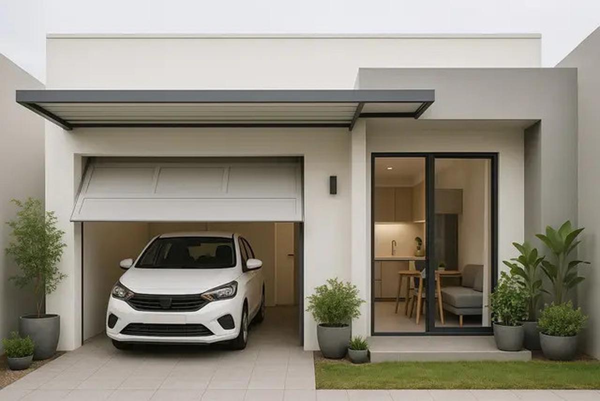 7 Desain Rumah Type 21 dengan Garasi, Fungsional untuk Motor dan Mobil