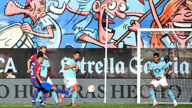 Foto: Sudah Jumawa dengan 3 Gol, Iago Aspas Bikin Barcelona Apes