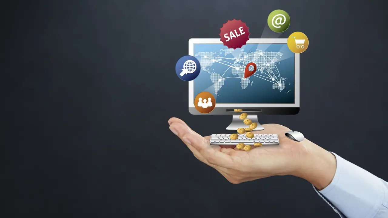 Ilustrasi bisnis online yang mengirimkan barang ke luar negeri