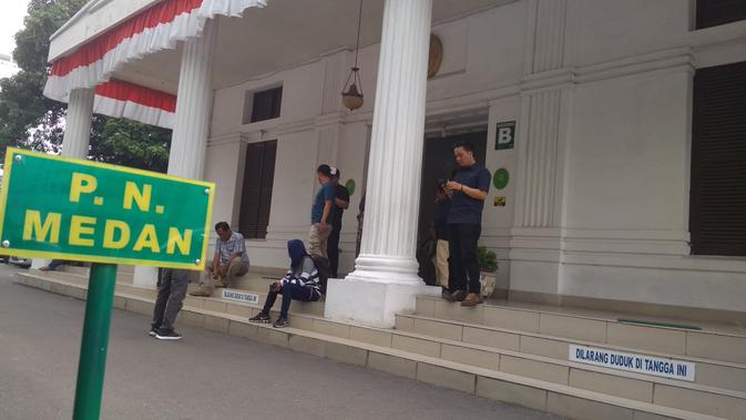 Suasana PN Medan usai OTT KPK. (Liputan6.com/Reza Efendi)