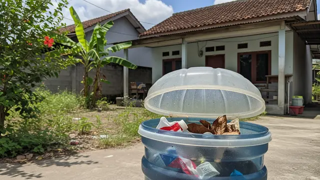 Tempat Sampah dari Galon Bekas