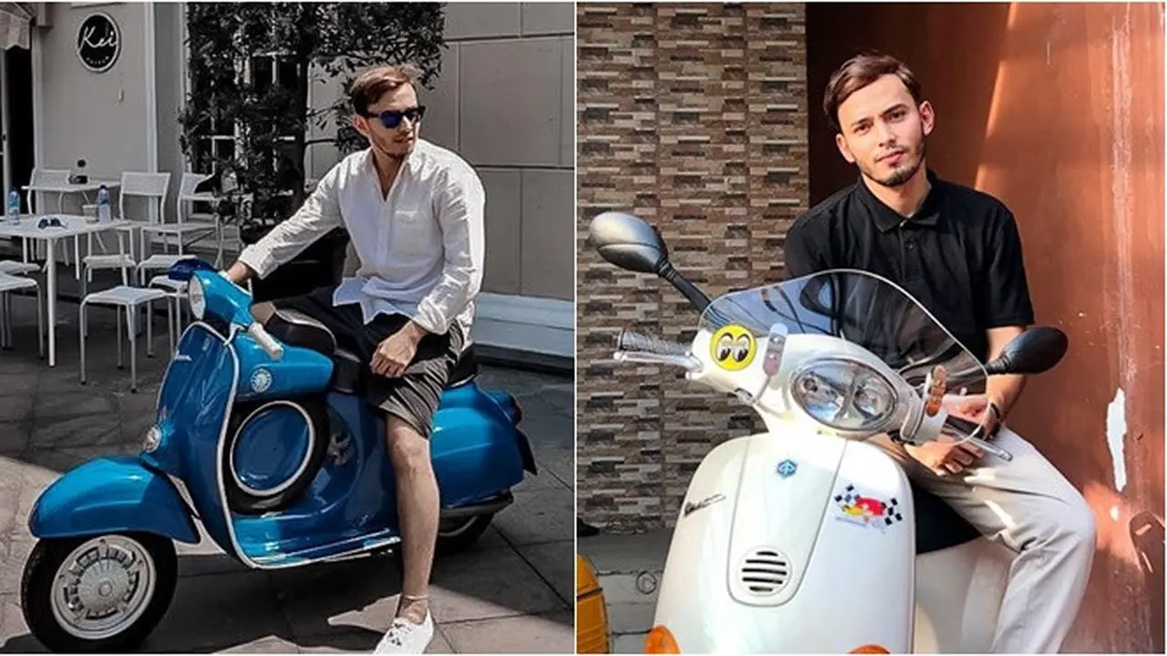 7 Gaya Keren Rifky Alhabsyi, Pesepak Bola dan Aktor yang Koleksi Vespa Klasik