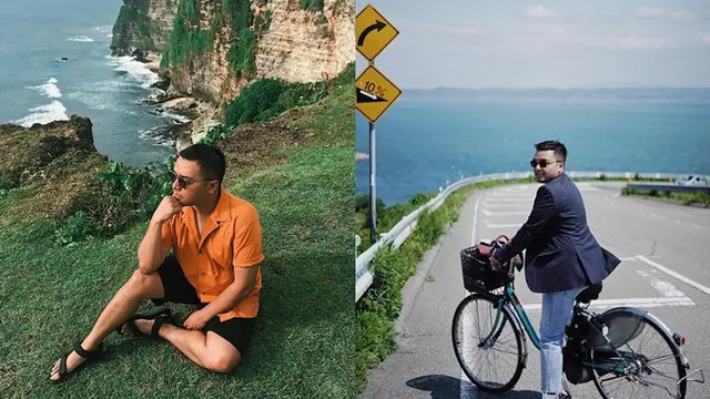 Sebagai seorang desainer, penampilan pria 31 tahun ini selalu tampil modis. Saat travelling pun ia terlihat fashionable.