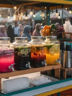 Konsep Penjualan Minuman Tanpa Kulkas dan Blender / Ilustrasi Gemini AI