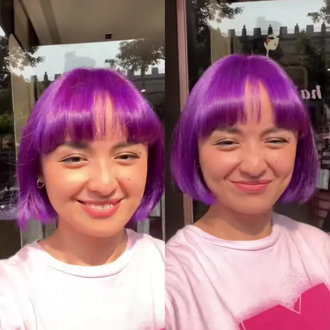 Pesona Joanna Alexandra dengan Warna Rambut Ungu
