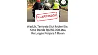 Cek fakta polisi bakal menilang pengendara yang stut motor.