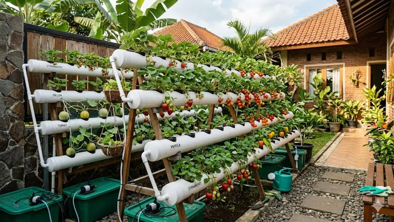 Menanam Buah Hidroponik di Pipa PVC