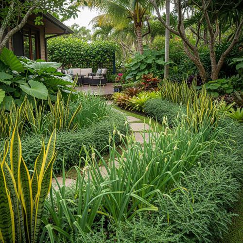 Desain Taman Tropis dengan Tanaman Pengusir Ular Seperti Serai Wangi