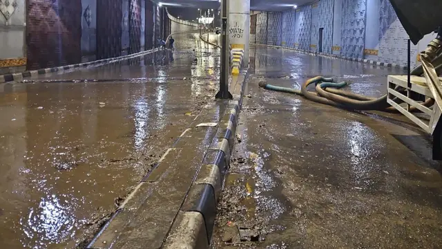 Kementerian PU membuka kembali akses jalan nasional yang sempat lumpuh akibat bencana banjir di Kota Denpasar, Bali pada Rabu, 10 September 2025. (Foto: Kementerian PU)