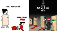 Meme Indonesia menang lawan Korea Selatan (Sumber:Instagram/seasia.goal/X/jayturana)