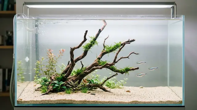 Aquascape dengan Satu Kayu Utama