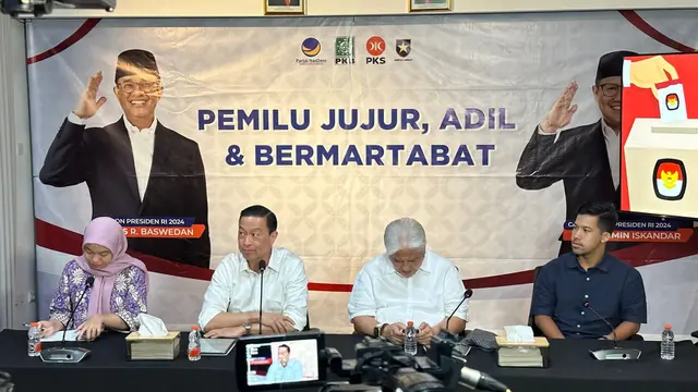 Co-captain Timnas (Anies-Cak Imin) AMIN, Tom Lembong (kedua dari kiri).