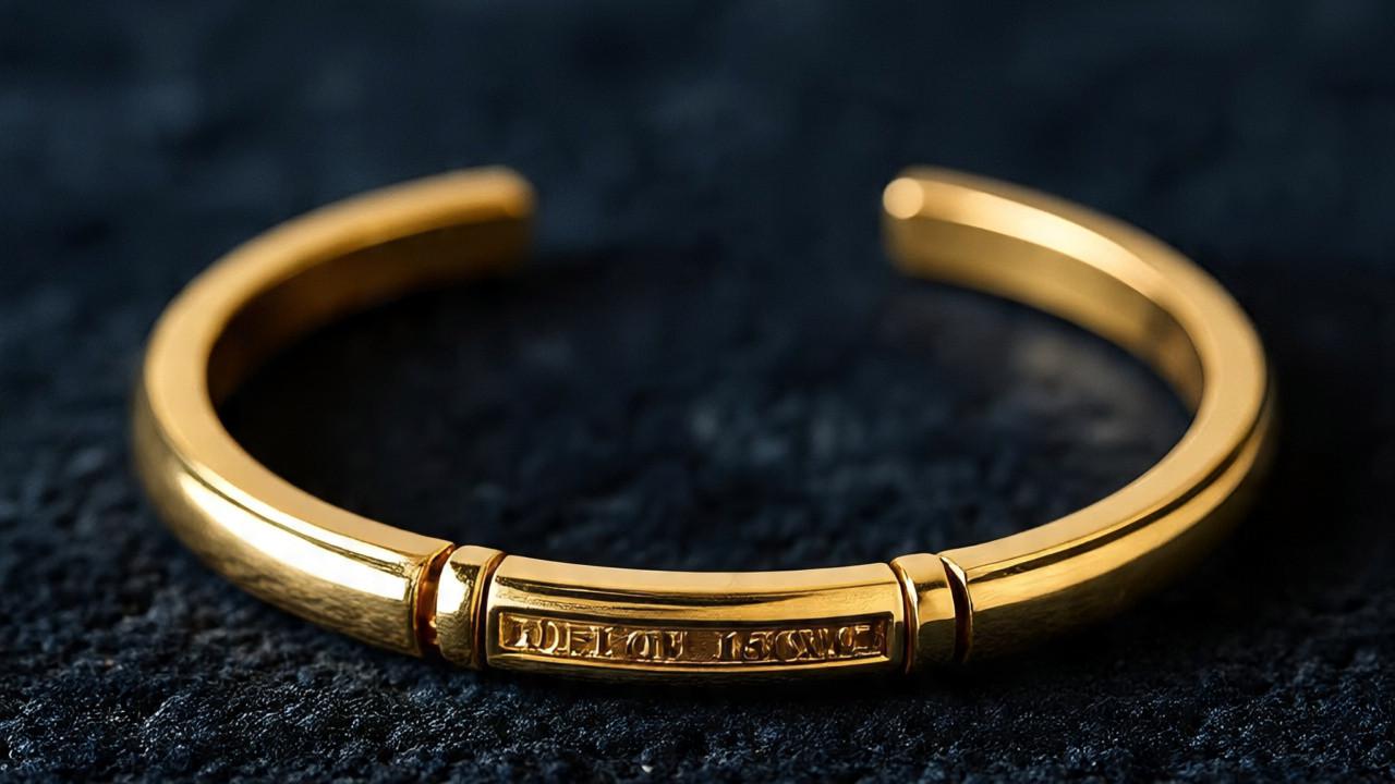 Ilustrasi Gelang Emas Bergaya Modern Vintage