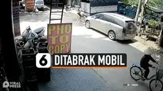 DETIK-DETIK PRIA LOLOS DARI MAUT USAI DITABRAK MOBIL
