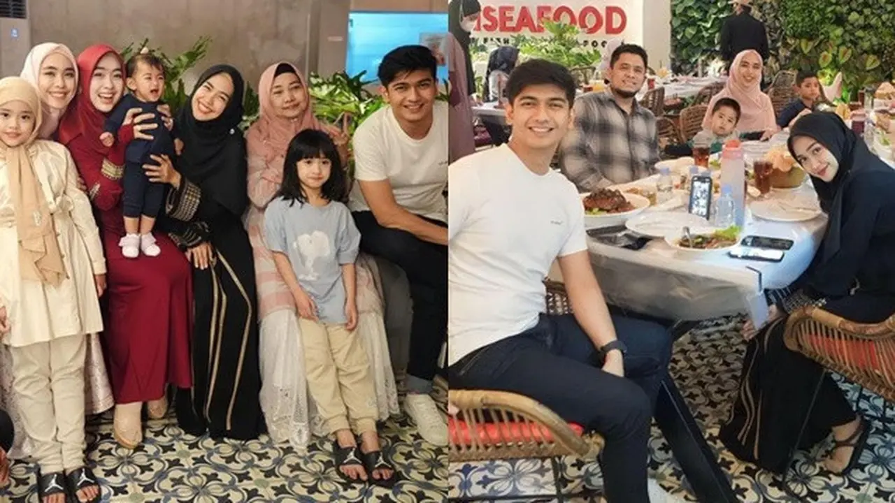 6 Potret Ria Ricis dan Teuku Ryan Buka Bersama Keluarga Besar, Tepis Isu Renggang