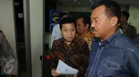 Ketua DPR Setya Novanto seusai menjalani pemeriksaan penyidik KPK, Jakarta, Selasa (10/1). Setnov  diperiksa terkait kasus dugaan korupsi paket pengadaan KTP elektronik (e-KTP) tahun anggaran 2011-2012. (Liputan6.com/Helmi Afandi)