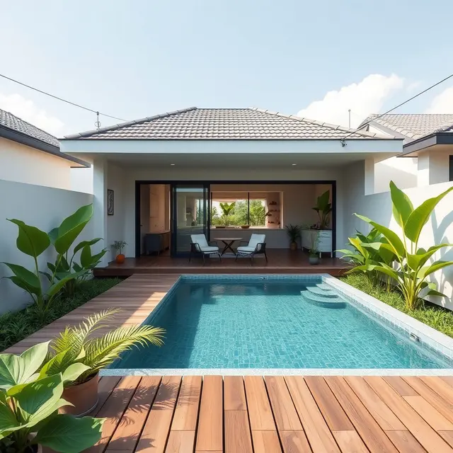 Rumah Sederhana Ada Kolam Renang