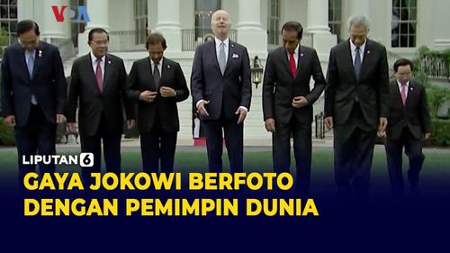 VIDEO: Lihat, Gaya Jokowi Berfoto Sebelah Presiden Amerika Serikat