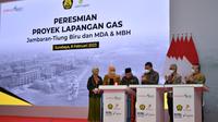 Wakil Presiden RI, KH. Ma&rsquo;ruf Amin meresmikan gas onstream Lapangan MDA-MBH HCML, di Surabaya, Jawa Timur