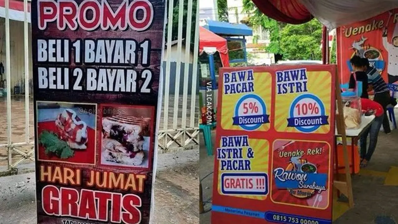 6 Tulisan Promo Jualan Ini Bikin Mikir Dua Kali