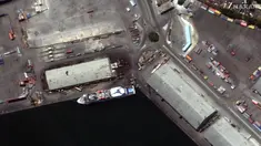 Citra satelit menunjukkan kapal pesiar Orient Queen sebelum ledakan besar mengguncang Beirut, Lebanon, 31 Juli 2020. (Handout/AFP/Satellite image ©2020 Maxar Technologies)