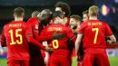 Belgia - Tim berjulukan Setan Merah ini merupakan salah satu kandidat kuat juara Piala Eropa 2020. Berisi materi pemain yang mumpuni membuat Belgia saat ini menjelama menjadi negara yang disegani lawan. (AP/Francisco Seco)