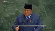 Presiden Prabowo Subianto menyampaikan pidato di Sidang Umum Perserikatan Bangsa-Bangsa (PBB) ke-80, Selasa (23/9/2025). (Dok. Tangkapan Layar YouTube Sekretariat Presiden).