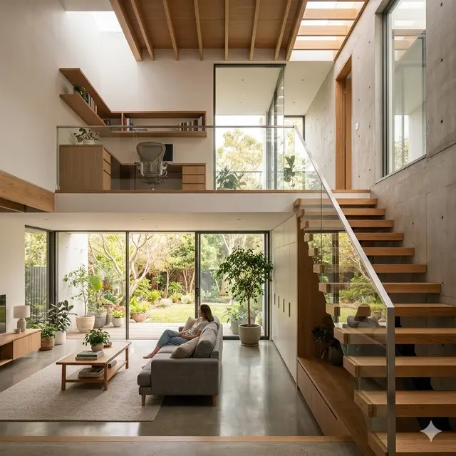 Desain Rumah Minimalis 1 Lantai dengan Area Semi Tingkat