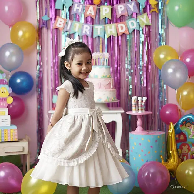 Kreasi Model Baju Pesta Anak Perempuan (Image by Meta AI)