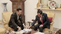 Kogasma Pemenangan Pemilu Partai Demokrat Agus Harimurti Yudhoyono atau AHY bertemu Presiden Joko Widodo atau Jokowi di Istana Merdeka, Selasa (6/3/2018). (Liputan6.com/Partai Demokrat)