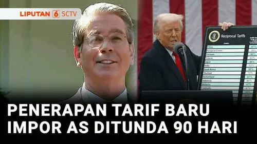 VIDEO: Trump Akhirnya Umumkan Tunda Tarif Impor AS yang Baru Selama 90 Hari