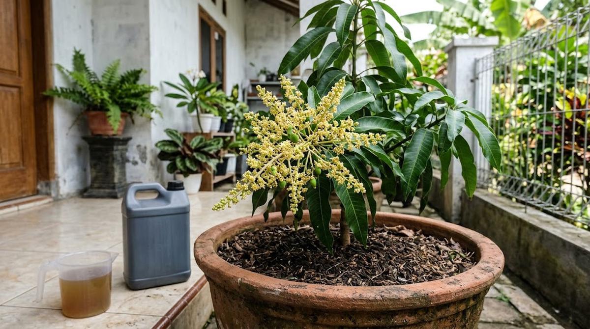 Pemupukan Fase Generatif Pohon Mangga Pot
