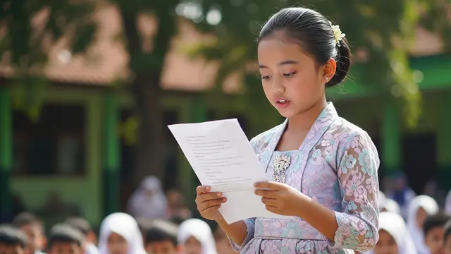Ilustrasi Membaca Puisi tentang Hari Kartini/Gemini AI