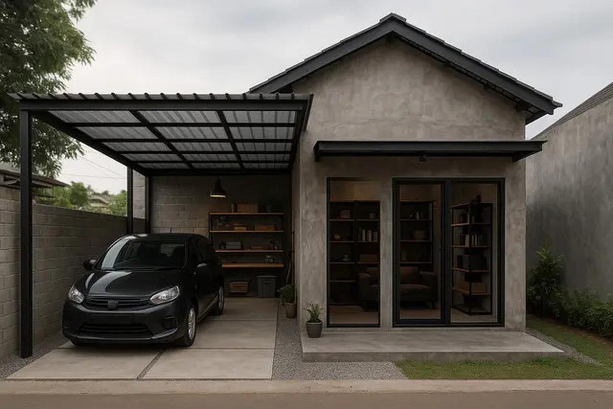 7 Desain Rumah Type 21 dengan Garasi, Fungsional untuk Motor dan Mobil